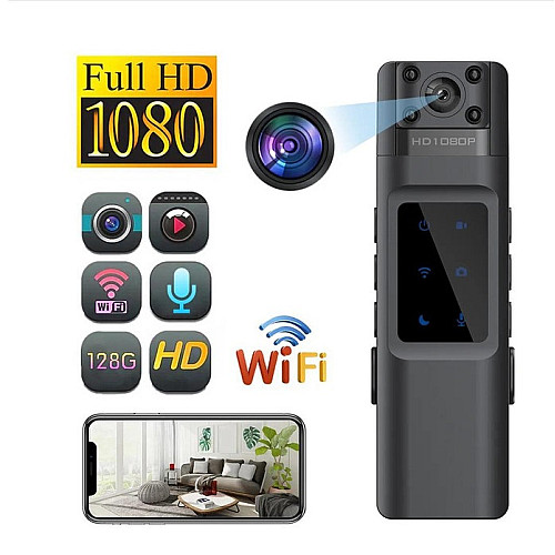 Нагрудна HD боди-камера TCAM H1080 p2p WiFi 1000 мАг Чорний (448274717)
