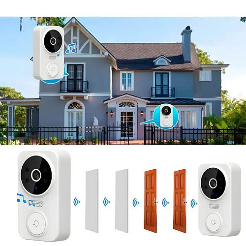 Звонокдверной беспроводной с камерой UKC M8 Wi-Fi Белый