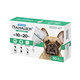 Капли на холку для собак Collar Супериум Панацея противопаразитарные 10-20 кг 2 мл (Collar9143) (16120)