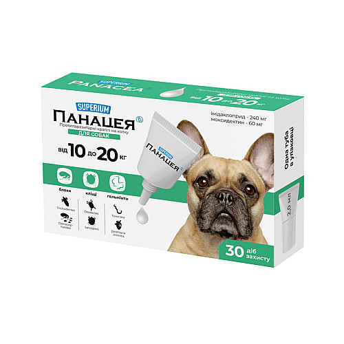 Капли на холку для собак Collar Супериум Панацея противопаразитарные 10-20 кг 2 мл (Collar9143) (16120)