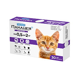 Таблетка для котов Collar Супериум Панацея противопаразитарная 0,5-2кг 1 шт (Collar9126) (16123)