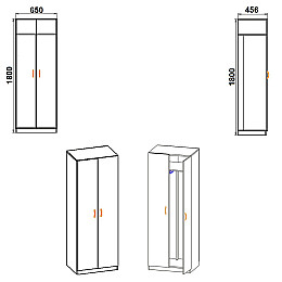 Шкаф Компанит 1 Дуб сонома