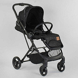 Коляска прогулочная детская "JOY" Liliya Black + футкавер (88150)