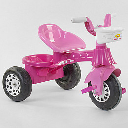 Трехколесный велосипед с корзинкой и багажником Pilsan Pink (88383)