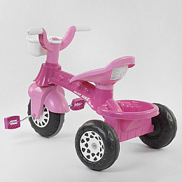 Трехколесный велосипед с корзинкой и багажником Pilsan Pink (88383)