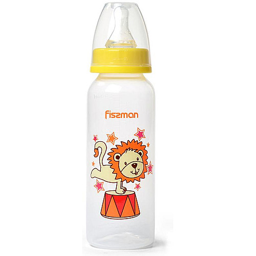 Бутылочка для кормления детская Baby Льова-акробат 240 мл Fissman DP43967