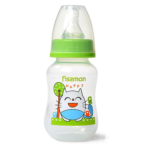 Бутылочка для кормления детская Baby Счастливый котик 125 мл Fissman DP43969