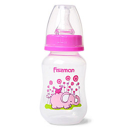 Бутылочка для кормления детская Baby Розовый слоник 125 мл Fissman DP43970