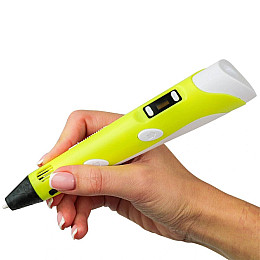 3D ручка з LCD дисплеєм 3DPen Hot Draw 3 Жовта Комплект еко пластику для малювання 209 метрів