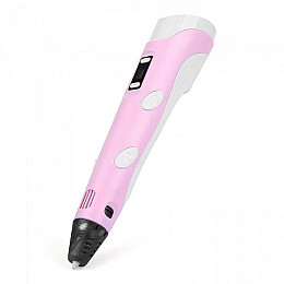3D ручка з LCD дисплеєм та комплектом еко пластику для малювання 3DPen Hot Draw 3 Pink