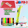 3D ручка з LCD дисплеєм 3DPen Hot Draw 3 Жовта Комплект еко пластику для малювання 109 метрів