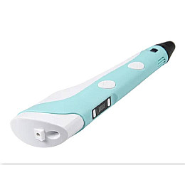 3D ручка з LCD дисплеєм 3DPen Hot Draw 3 Blue+Дошка+Ножиці+Комплект еко пластику для малювання 49 метрів