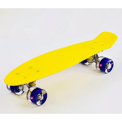 Скейт Пенни борд со светящимися PU колёсами Best Board 70 кг Yellow (74180)