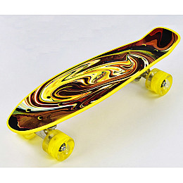 Скейт Пенні борд зі світяться PU колесами Best Board Paints 70 кг Різнокольоровий (74538)