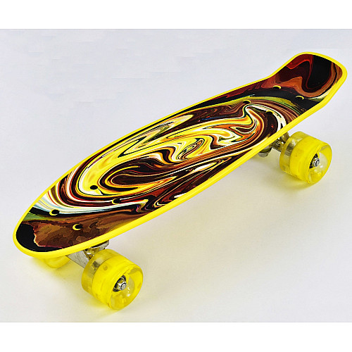 Скейт Пенни борд со светящимися PU колёсами Best Board Paints 70 кг Разноцветный (74538)