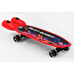 Пенні борд з музикою та димом ручка світлові PU колеса Best Board 80 кг Red (102874)