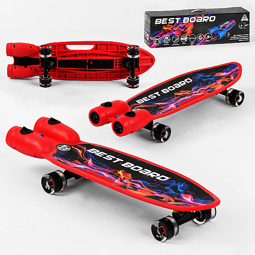 Пенни борд с музыкой и дымом ручка светящиеся PU колеса Best Board 80 кг Red (102874)
