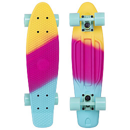 Скейтборд Penny FISH COLOR SP-Sport SK-402-10 Жовтий-малиновий-м'ятний