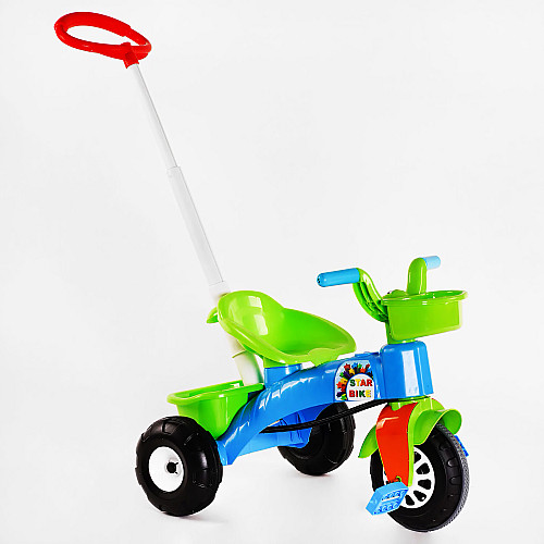 Велосипед трехколесный с родительской ручкой Pilsan 50 кг Blue and green (116827)