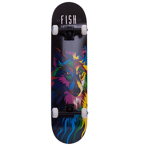 Скейтборд Fish Wolf SK-414-5 78x20x1,2 см Черный (SK000772)