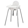 Стульчик для кормлення + столик IKEA ANTILOP 56х62х90 см Біло-сірий