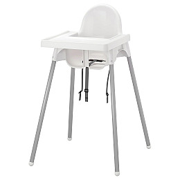 Стульчик для кормлення + столик IKEA ANTILOP 56х62х90 см Біло-сірий