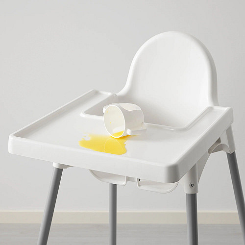 Стульчик для кормлення + столик IKEA ANTILOP 56х62х90 см Біло-сірий