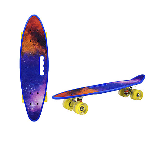 Пенни борд "Space" 24" Bambi SC20519 с ручкой PU колеса со светом
