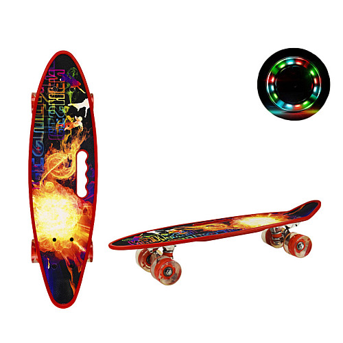 Пенни борд "Fireball" 24" Bambi SC20523 с ручкой PU колеса со светом