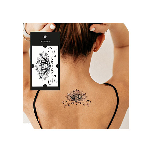 Временное переводное тату Индийский лотос набор Tattooshka 60x105 мм