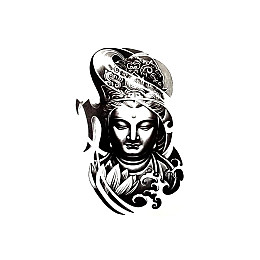 Времене́не переводне тату Будда Tattooshka 150×210 мм