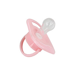 Пустышка силиконовая круглая Mega Zayka MGZ-0516(Pink) с колпачком