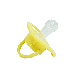 Пустышка силиконовая круглая Mega Zayka MGZ-0516(Yellow) с колпачком