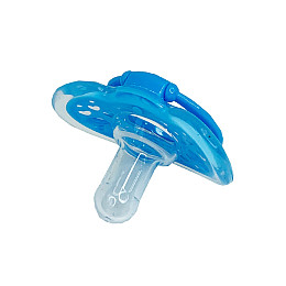 Дитяча пустушка силіконова Mega Zayka MGZ-0517(Blue) кругла