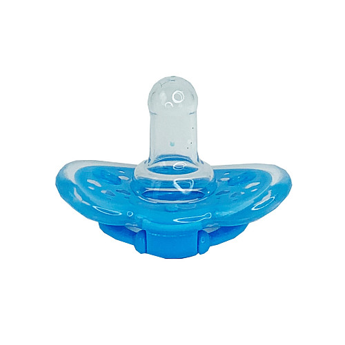 Дитяча пустушка силіконова Mega Zayka MGZ-0517(Blue) кругла