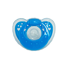 Детская пустышка силиконовая Mega Zayka MGZ-0517(Blue) круглая