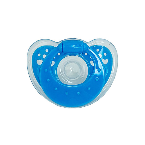 Дитяча пустушка силіконова Mega Zayka MGZ-0517(Blue) кругла