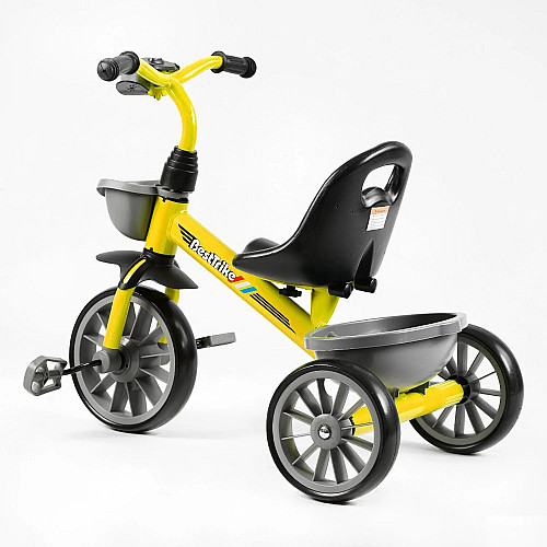 Детский велосипед трехколесный Best Trike 26/20 см 2 корзины Yellow (147568)