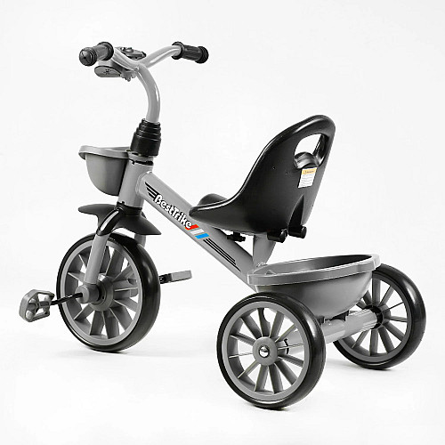 Детский велосипед трехколесный Best Trike 26/20 см 2 корзины Grey (147569)