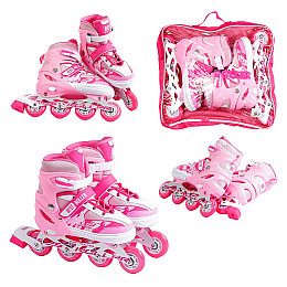 Роликові ковзани Best Roller 38-42 24.5-26.5 см Рожеві (151235)
