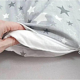 Подушка для немовлят RIAS NJ-0010 з сіткою 70x30см Біло-Сіра