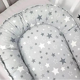 Подушка для немовлят RIAS NJ-0010 з сіткою 70x30см Біло-Сіра