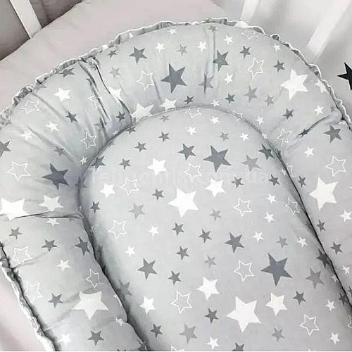 Подушка для младенцев RIAS NJ-0010 с сеткой 70x30см White-Grey