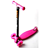 Трехколесний самокат Scale Scooter Maxi до 60 кг зі світяться колесами Рожевий