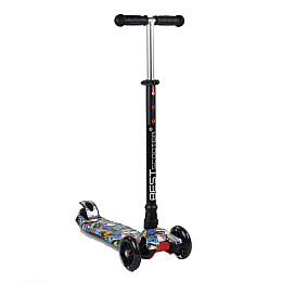 Трехколесный самокат Best Scooter Skyper Maxi колеса с подсветкой PU 120 мм Мультиколор
