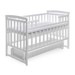 Кроватка деревянная без ящика Наталка Трансформер 120 х 60 см White (149618)