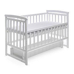 Кроватка деревянная без ящика Наталка Трансформер 120 х 60 см White (149618)