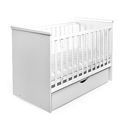 Кроватка деревянная с ящиком Наталка Тучка 120 х 60 см White (149632)