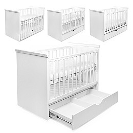 Кроватка деревянная с ящиком Наталка Тучка 120 х 60 см White (149632)