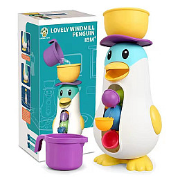 Игрушка для ванны Jurong Toys "Веселая мельница" с пингвином (AUAU03)